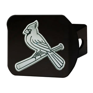 St. Louis Cardinals Chrome Emblem On Black Hitch Cover w/ Bat