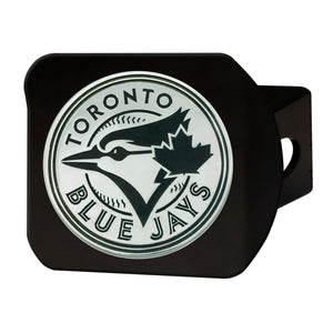 Toronto Blue Jays Chrome Emblem On Black Hitch Cover