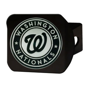 Washington Nationals Chrome Emblem On Black Hitch Cover