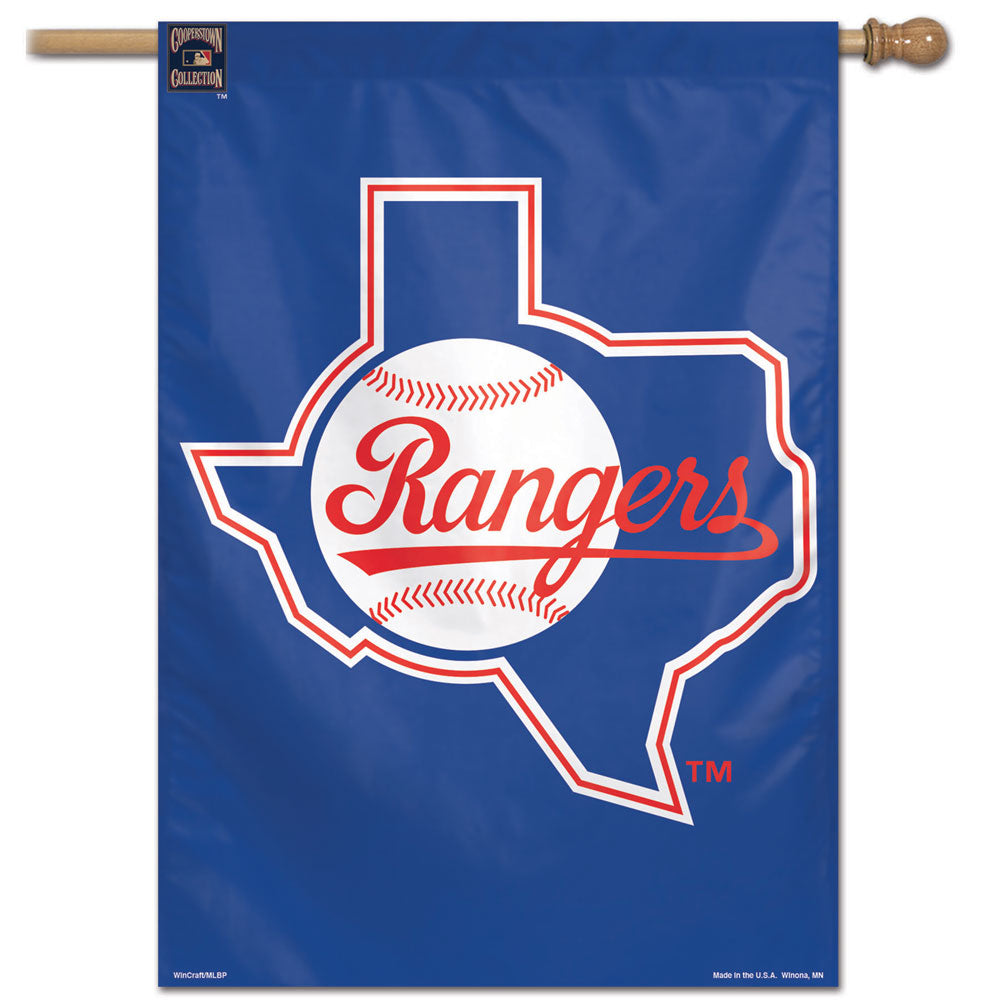 Texas Rangers Retro Logo Vertical Flag