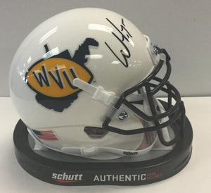 Will Grier West Virginia Mountaineers Signed WVU Throwback Mini Helmet