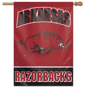 Arkansas, Razorbacks Wordmark Vertical Flag 28"x40"                                 