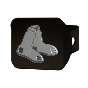 Boston Red Sox Chrome Emblem On Black Hitch Cover