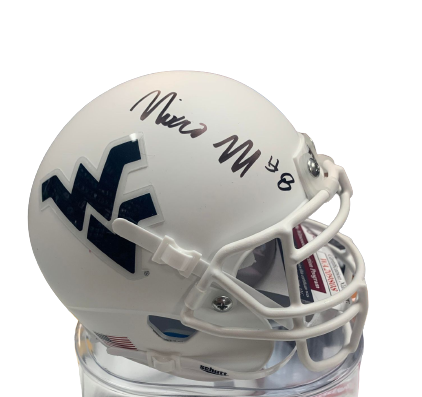 Nicco Marchiol WVU Mountaineers Autographed White Mini Helmet