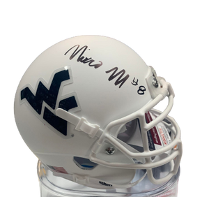 Nicco Marchiol WVU Mountaineers Autographed White Mini Helmet