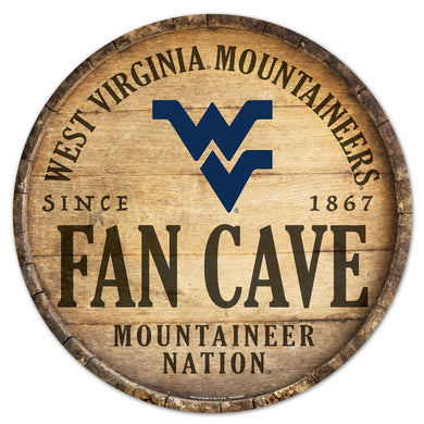 West Virginia Mountaineers Wood Barrel Top - 12