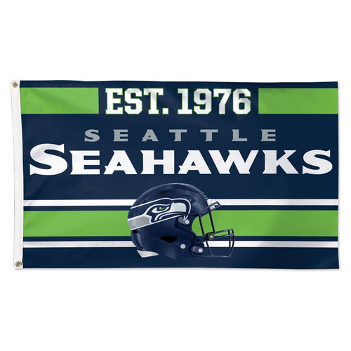Seattle Seahawks Established Date Deluxe Flag - 3'x5'