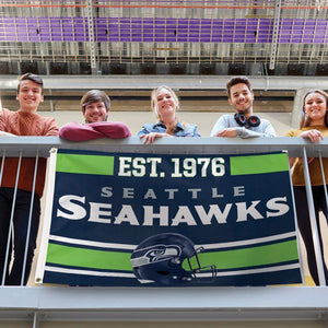 Seattle Seahawks Established Date Deluxe Flag - 3'x5'
