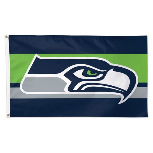 Seattle Seahawks Horizontal Stripes Deluxe Flag - 3'x5'