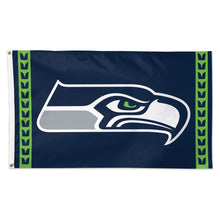 Seattle Seahawks Vertical Stripes Deluxe Flag - 3'x5'