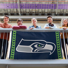 Seattle Seahawks Vertical Stripes Deluxe Flag - 3'x5'