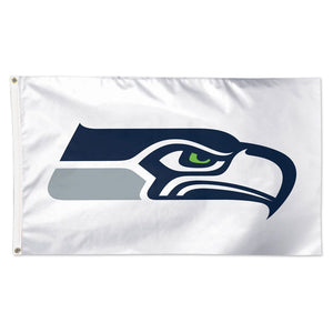 Seattle Seahawks White Deluxe Flag - 3'x5'
