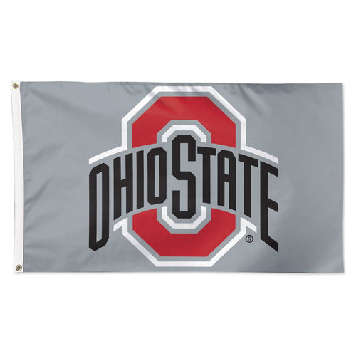 Ohio State Buckeyes Gray Deluxe Flag - 3'x5'