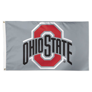 Ohio State Buckeyes Gray Deluxe Flag - 3'x5'