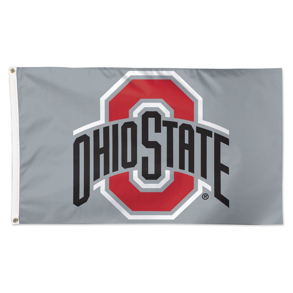 Ohio State Buckeyes Gray Deluxe Flag - 3'x5'