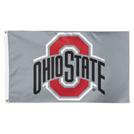 Ohio State Buckeyes Gray Deluxe Flag - 3'x5'