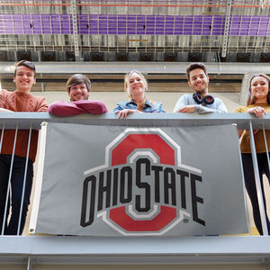 Ohio State Buckeyes Gray Deluxe Flag - 3'x5'
