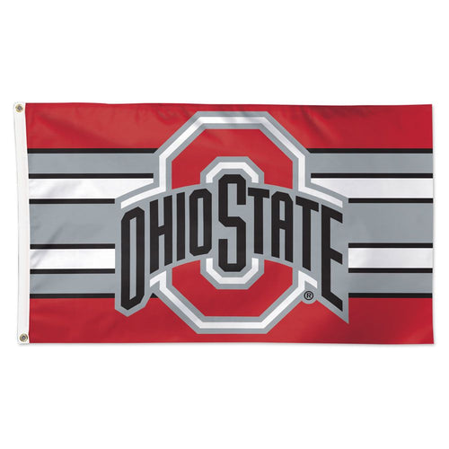 Ohio State Buckeyes Horizontal Stripes Deluxe Flag - 3'x5'