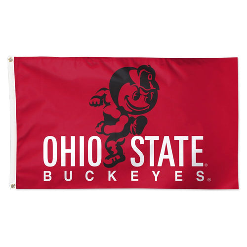 Ohio State Buckeyes Retro Brutus Deluxe Flag - 3'x5'