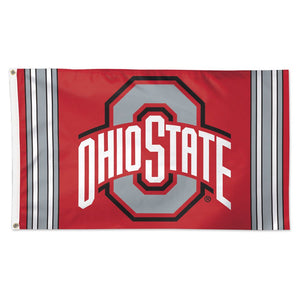 Ohio State Buckeyes Vertical Stripes Deluxe Flag - 3'x5'