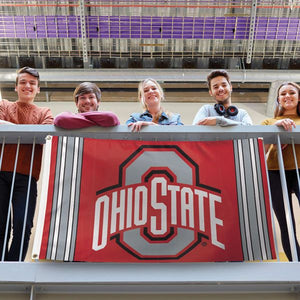 Ohio State Buckeyes Vertical Stripes Deluxe Flag - 3'x5'