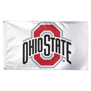 Ohio State Buckeyes White Deluxe Flag - 3'x5'