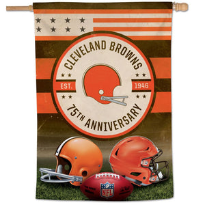 Cleveland Browns 75th Anniversary Flag Vertical Flag - 28"x40"