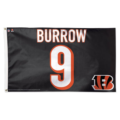 Joe Burrow #9  Cincinnati Bengals Deluxe Flag - 3'x5'