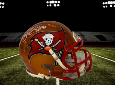 Anthony Becht Autographed Tampa Bay Buccaneers Flash Mini Helmet