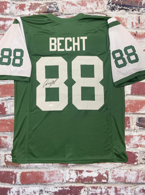 Anthony Becht Autographed New York Green Football Custom Jersey JSA