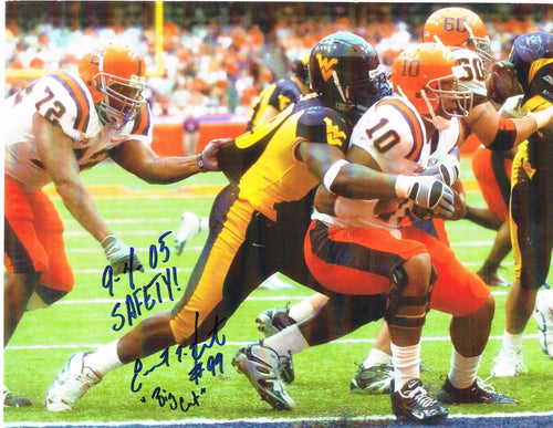 wvu football, ernest hunter autograph