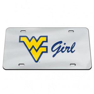 West Virginia Mountaineers WV Girl Chrome License Plate