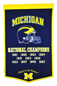 Michigan Wolverines Dynasty Wool Banner - 24"x36"