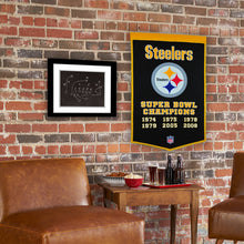Pittsburgh Steelers Dynasty Champions Wool Banners - 24"x36"