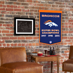 Denver Broncos Dynasty Champions Wool Banners - 24"x36"