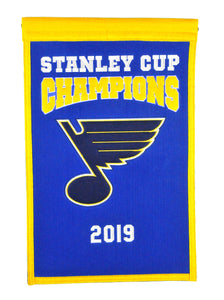 St. Louis Blues 2019 Stanley Cup Champions Banner - 14"x22"