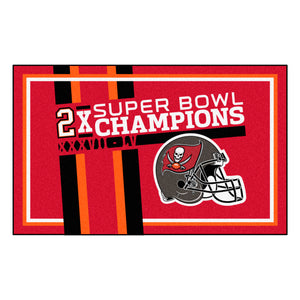Tampa Bay Buccaneers Super Bowl LV Champions Plush Rug - 4'x6'