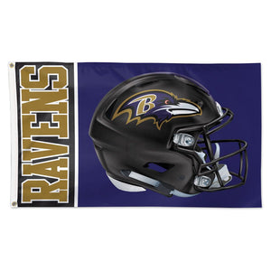 Baltimore Ravens Helmet Deluxe Flag - 3'x5'