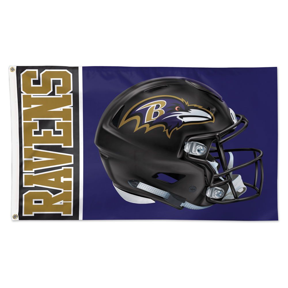 Baltimore Ravens Helmet Deluxe Flag - 3'x5'