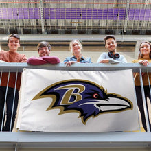 Baltimore Ravens White Deluxe Flag - 3'x5'
