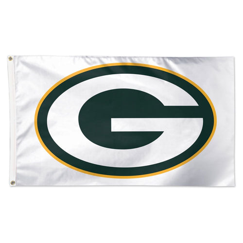 Green Bay Packers White Deluxe Flag - 3'x5'