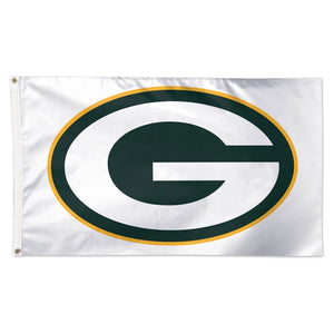 Green Bay Packers White Deluxe Flag - 3'x5'