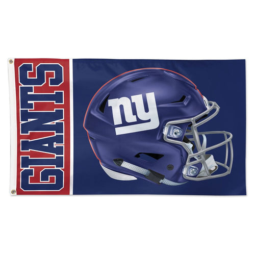 New York Giants Helmet Wordmark Deluxe Flag - 3'x5'