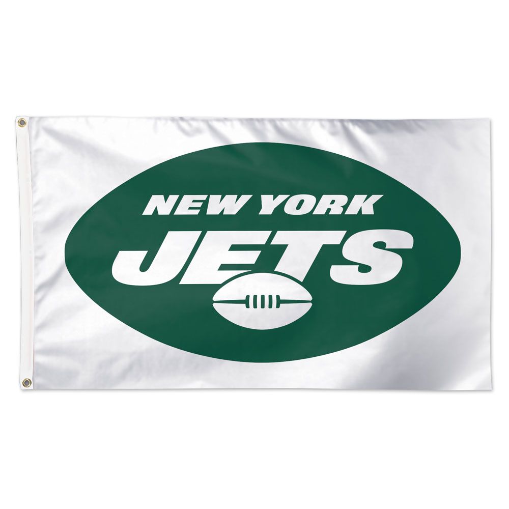 New York Jets White Deluxe Flag - 3'x5'