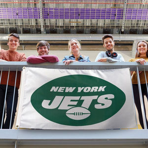 New York Jets White Deluxe Flag - 3'x5'