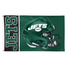 New York Jets Helmet Wordmark Deluxe Flag - 3'x5'