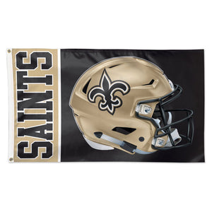 NFL Football NEW ORLEANS SAINTS Black Gold Embroidered Polyester