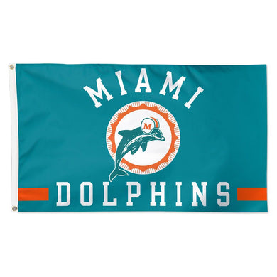 Set of 2 NFL Miami Dolphins Ambassador Car Flags 6 x 4