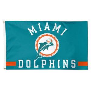 Miami Dolphins Classic Logo Deluxe Flag - 3'x5'