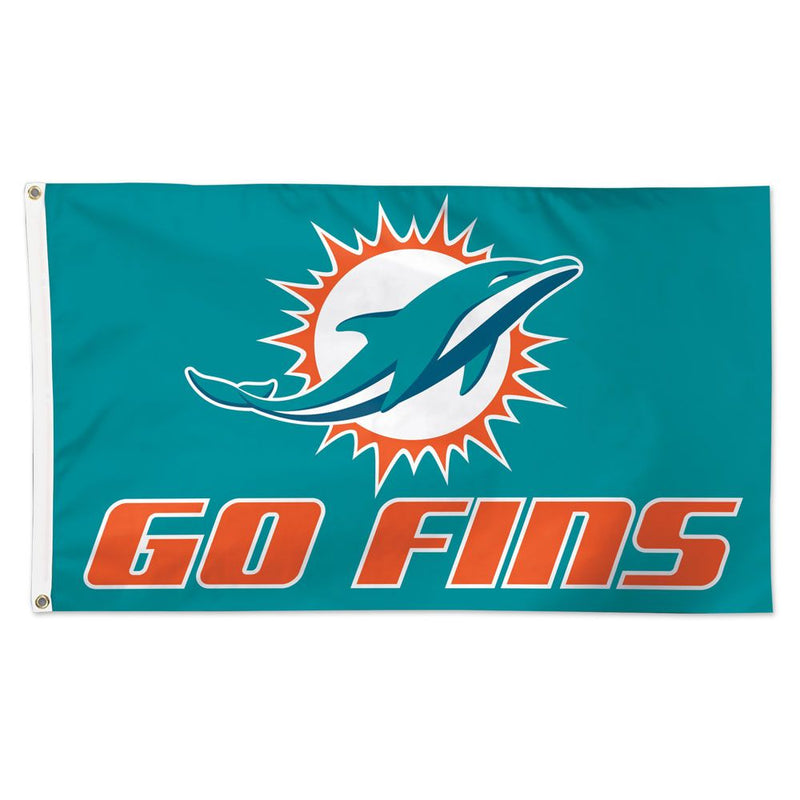 Miami Dolphins Helmet Wordmark Deluxe Flag - 3'x5' – Sports Fanz